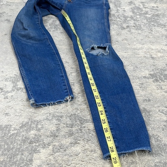 Madewell 10” High Rise Skinny Jeans Button Fly Distressed Raw Hem Hanna Sz 26 - Picture 11 of 14